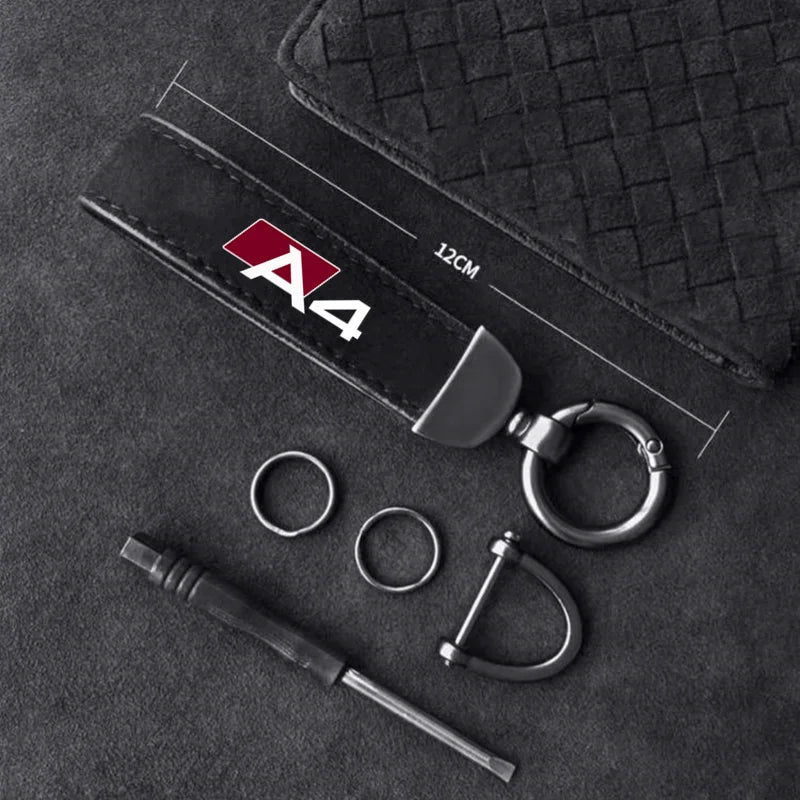 Audi Metal Keychain Suede Leather