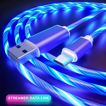 LED Charging Cables Micro USB - Type C Charger For Samsung Xiaomi Huawei iPhone Charge Wire Cord