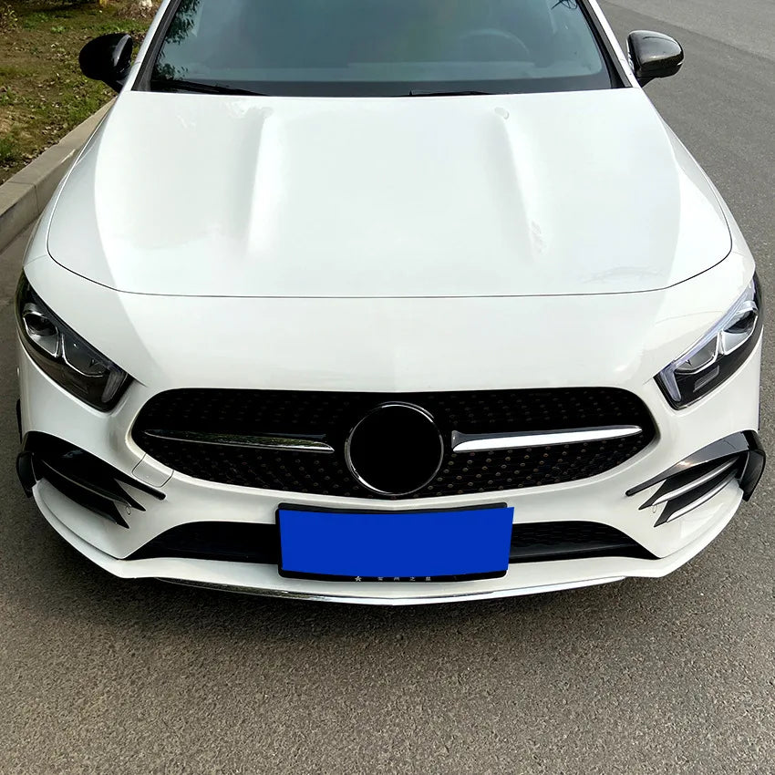 Mercedes Benz W177 Car Front Bumper Splitter Spoiler Fog Light Grille Trim Body Kits A180 A200 A250 A260 AMG A35 2018-2022