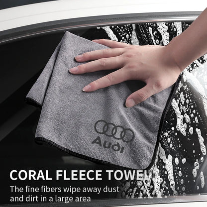 Car Wash Towel Cotton Drying Cloth For Audi Q5 S4 A5 C6 S5 A4 2024 Quattro 2023 2022 B8