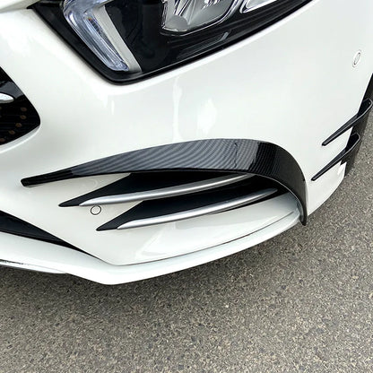 Mercedes Benz W177 Car Front Bumper Splitter Spoiler Fog Light Grille Trim Body Kits A180 A200 A250 A260 AMG A35 2018-2022