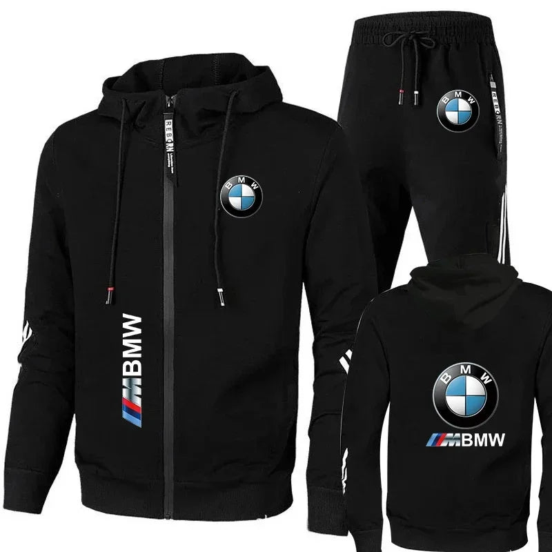 BMW Men's Hoodie Set 2-piece Set 2025 New BMW Printed Jacket Men's Winter Fashion Simple Hoodie Stormtrooper Coat BMW Jacket