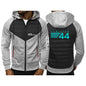 2024 F1 Driver Lewis Hamilton Digital 44 Logo Print Spring Autumn Men's Waterproof Warm Comfortable Hooded Zipper Cotton Jackets