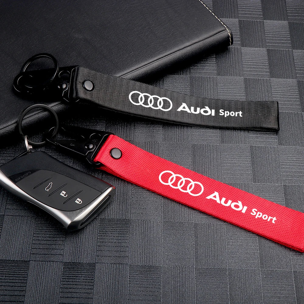 Nylon Ribbon Keychain Key Ring For Audi SLine RS A3 A6 C7 A4 B8 8P 8V B6 A5 Q5 B9 C6 A1 Q7 Q3