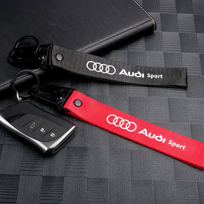 Nylon Ribbon Keychain Key Ring For Audi SLine RS A3 A6 C7 A4 B8 8P 8V B6 A5 Q5 B9 C6 A1 Q7 Q3