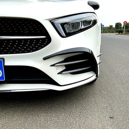 Mercedes Benz W177 Car Front Bumper Splitter Spoiler Fog Light Grille Trim Body Kits A180 A200 A250 A260 AMG A35 2018-2022