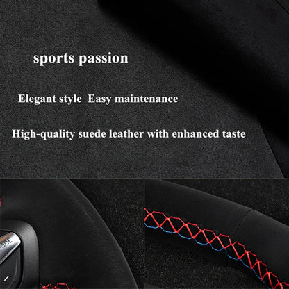 Steering Wheel Cover Anti-slip Black Suede For Volkswagen Golf 7 7.5 GTI Golf R MK7 Polo Scirocco 2015 2016 Car Accessories