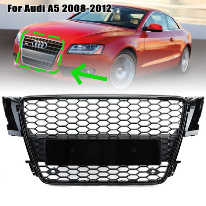 Front Bumper Grille for Audi A5 EU 2008 -2012 Black ABS Grill