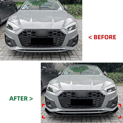 Front Bumper Spoiler Lip Trim Lower Splitter Blade For Audi A5 Sline 2021 - 2024