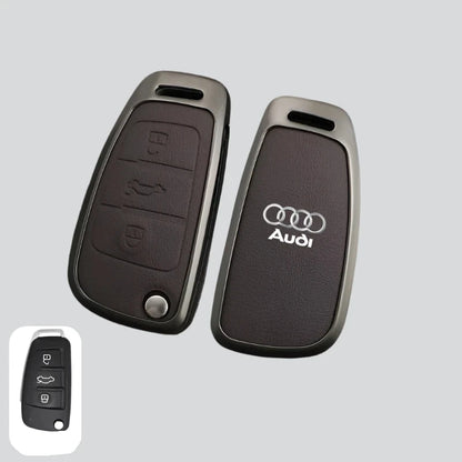 Zinc Alloy Leather Key Chain Keyring Case Cover For Audi