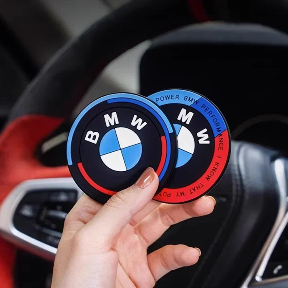 2PCS Car Cup Mat FOR BMW X1 X2 X3 X4 X5 X6 1 2 3 4 5 6 7 Sereis F30