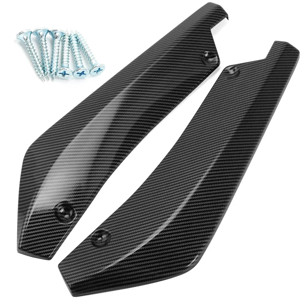 Glossy Black Rear Bumper Side Canards