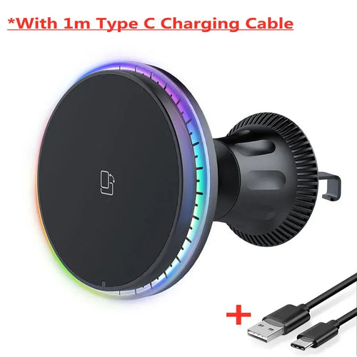 30W RGB Magnetic Car Wireless Charger