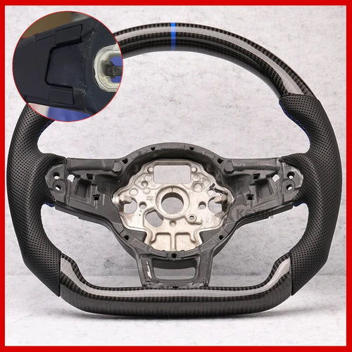 Carbon Fibre Steering Wheel Leather VW Golf MK7 MK7.5