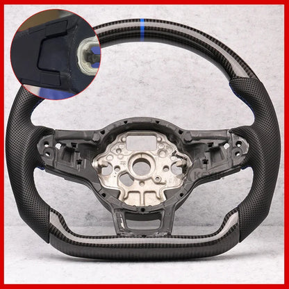 Carbon Fibre Steering Wheel Leather VW Golf MK7 MK7.5