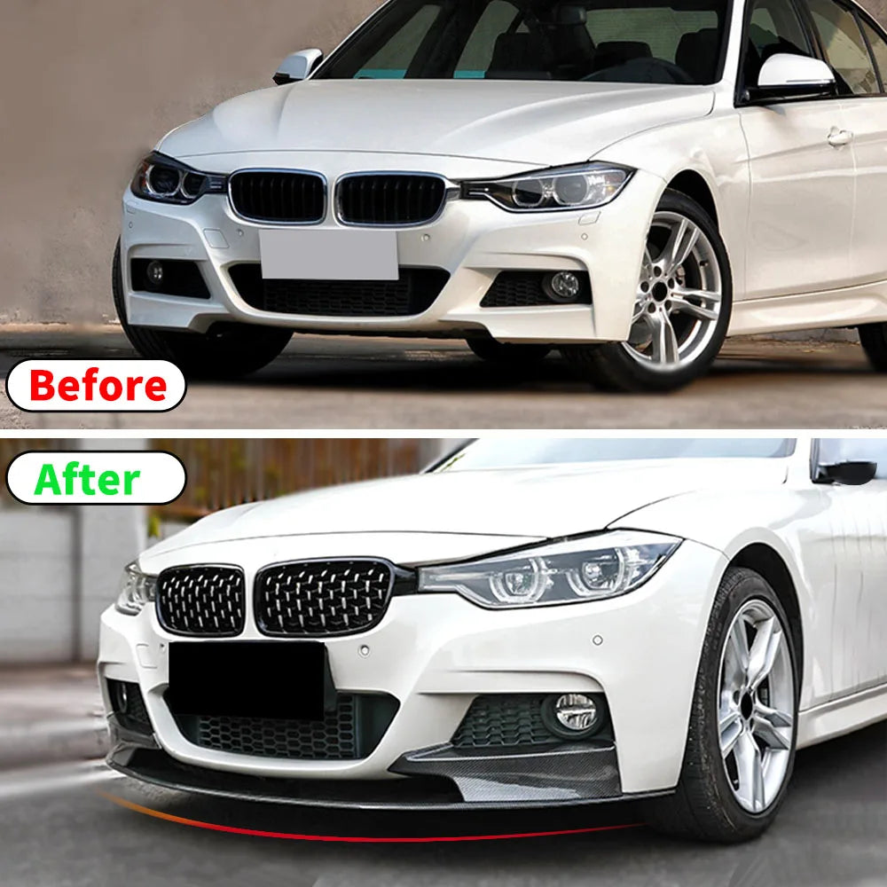 M Style Front Spoiler Bumper Lip Chin Splitter Air Dam For BMW 3