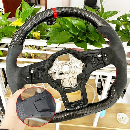 Carbon Fibre Steering Wheel Leather VW Golf MK7 MK7.5