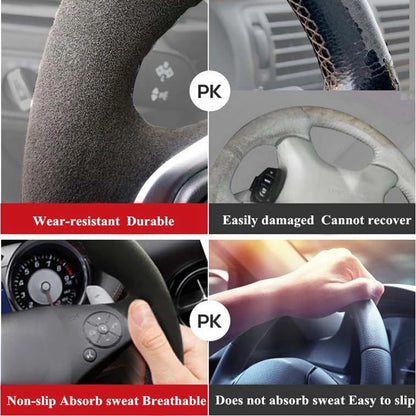 Steering Wheel Cover Anti-slip Black Suede For Volkswagen Golf 7 7.5 GTI Golf R MK7 Polo Scirocco 2015 2016 Car Accessories