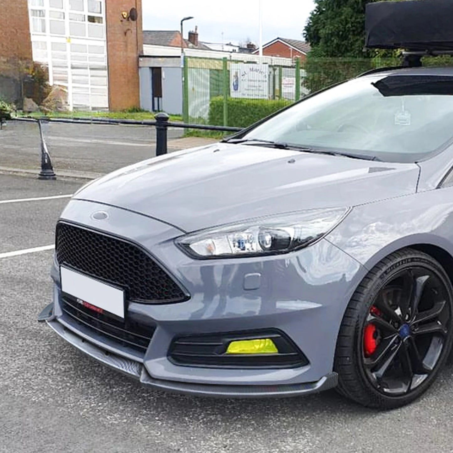 Front Bumper Spoiler Lip For Ford Focus ST MK3.5 2015-2018