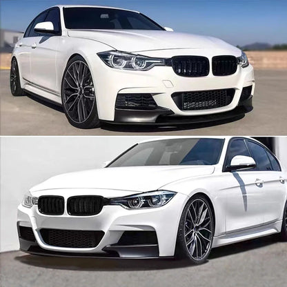 M Style Front Spoiler Bumper Lip Chin Splitter Air Dam For BMW 3