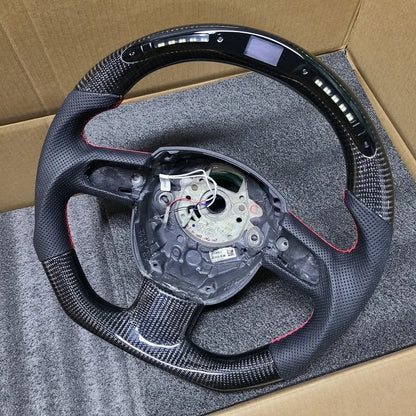 LED Carbon Fiber Steering Wheel For Audi B8 A4 A5