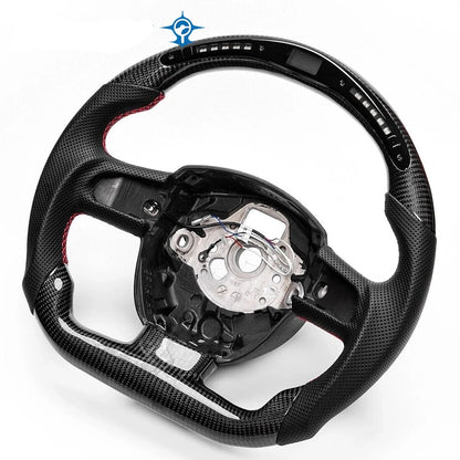 LED Carbon Fiber Steering Wheel For Audi B8 A4 A5