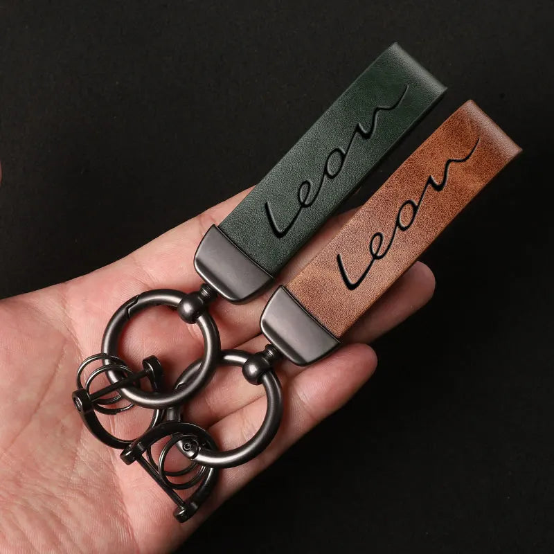 Genuine Leather SEAT Leon Keychain