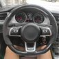 Steering Wheel Cover Anti-slip Black Suede For Volkswagen Golf 7 7.5 GTI Golf R MK7 Polo Scirocco 2015 2016 Car Accessories