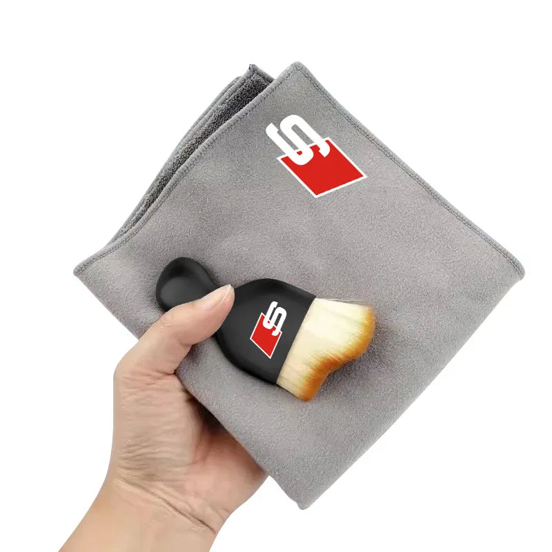 Car Towels Cleaning Drying Cloth with Car Cleaning brush Car Tools For Audi A1 A3 A4 A5 A6 A7 A8 Q2 Q3 Q5 Q7 Q8 S7 S8 S3 S4 RS