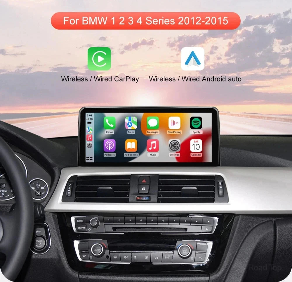 10.25" Wireless Carplay/Android Auto Multimedia Display For BMW 1 2 3 4 Series F20 F21 F22 F23 F45 F30 F31 F33 F36 NBT System