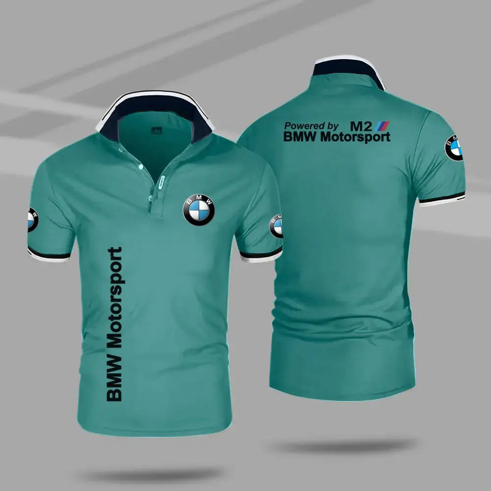 2024 New Men's Cycling Sport Bicycle BMW High Quality Polo Shirt Street Outdoor Fashion Leisure BMW Polo Shirt