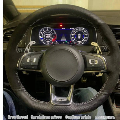 Steering Wheel Cover Anti-slip Black Suede For Volkswagen Golf 7 7.5 GTI Golf R MK7 Polo Scirocco 2015 2016 Car Accessories