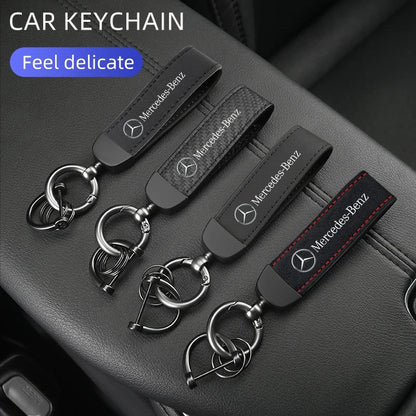 Keychain Vintage Leather For Mercedes Benz