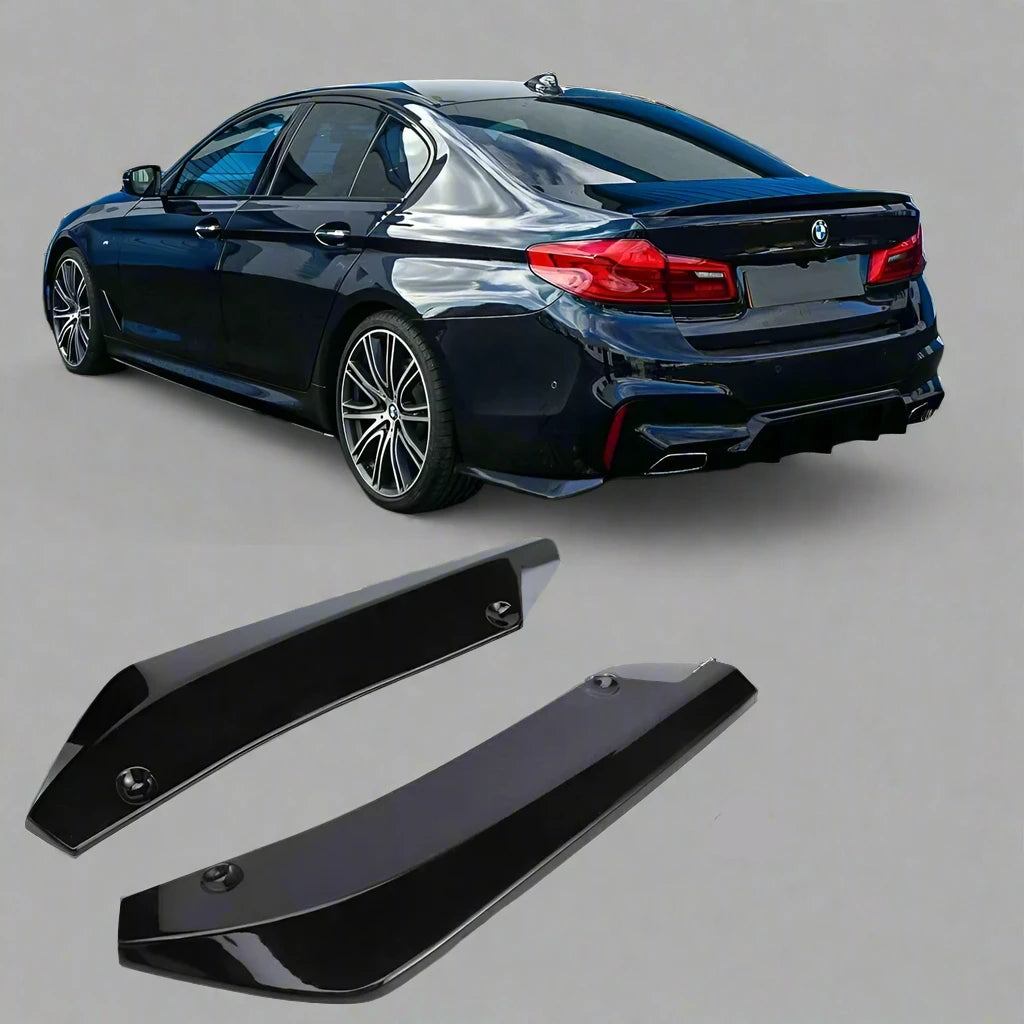 Glossy Black Rear Bumper Side Canards