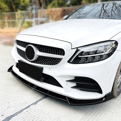 Front Bumper Lip Splitter for Mercedes C Class 2015-2021 Diffuser Body Kit