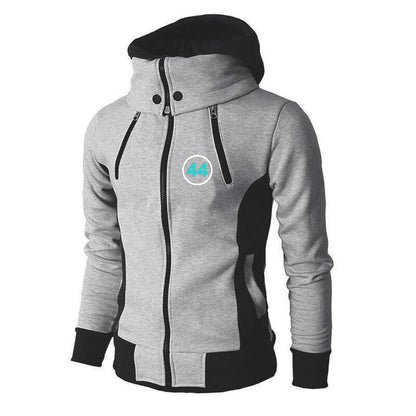 F1 Lewis Hamilton 44 Print Autumn Mens Double Zip Hoodie Slim Fit Comfort