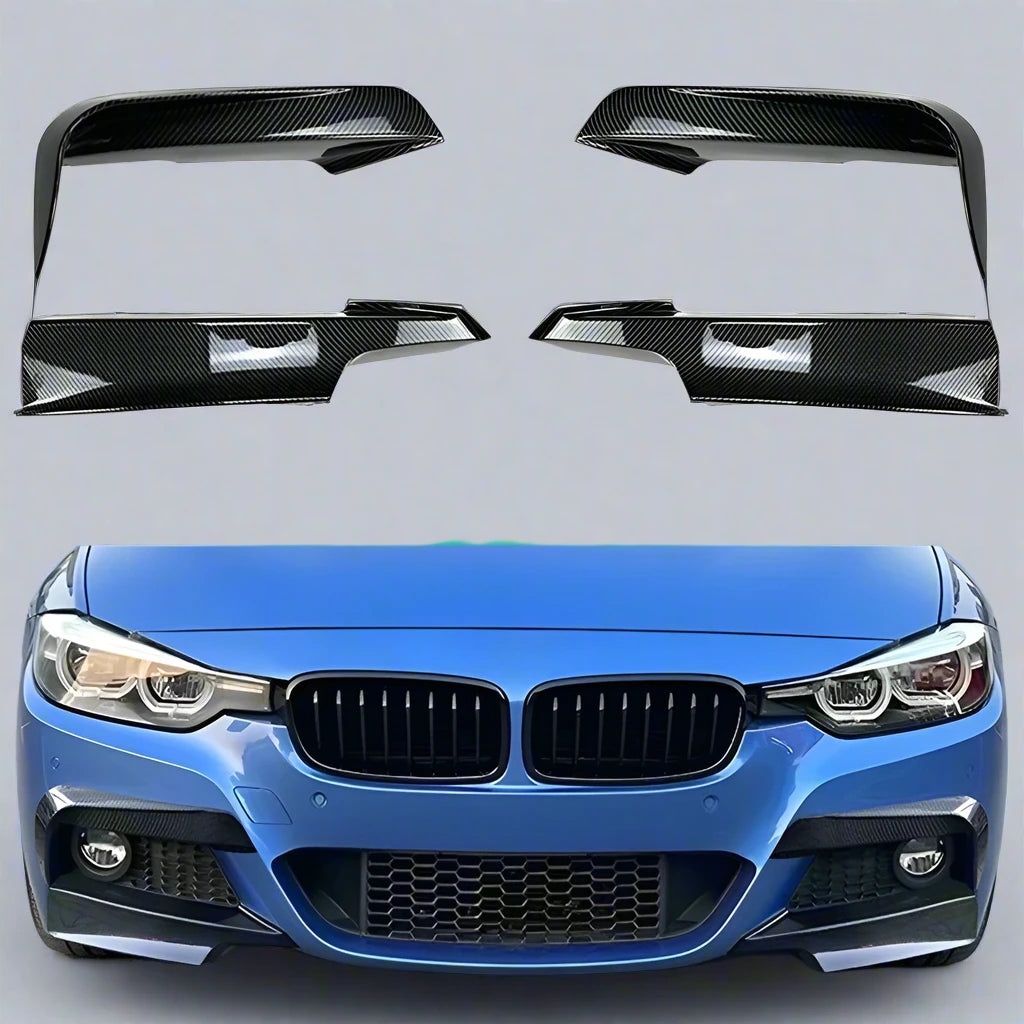 Front Bumper Splitter Trim Kit Fog Light Lamp Cover Canards For BMW F30