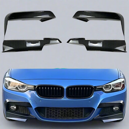 Front Bumper Splitter Trim Kit Fog Light Lamp Cover Canards For BMW F30