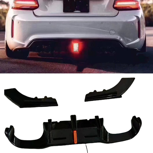 Rear Bumper Diffuser Lip Guard Side Cover Splitter For BMW F87 M2 2016-2022