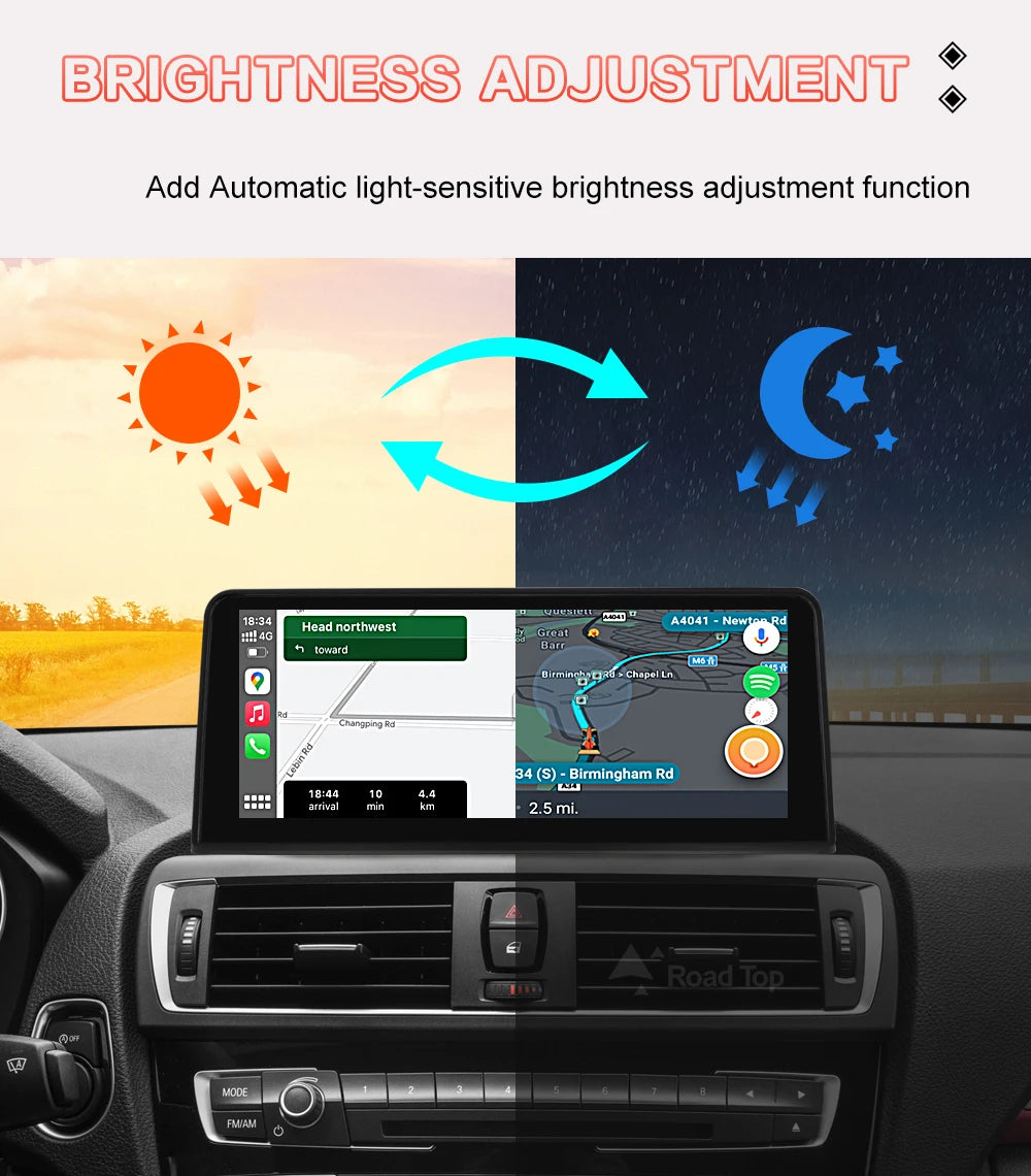 10.25" Wireless Carplay/Android Auto Multimedia Display For BMW 1 2 3 4 Series F20 F21 F22 F23 F45 F30 F31 F33 F36 NBT System