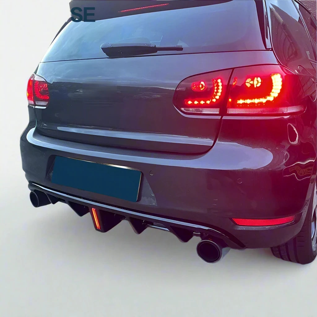 Rear Diffuser & Exhaust Tips for Volkswagen Golf MK6 GTI 2008-2013 Glossy Black