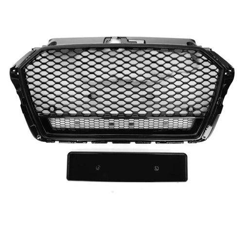 RS3 Style Front Sport Hex Mesh Honeycomb Hood Grill for Audi A3/S3