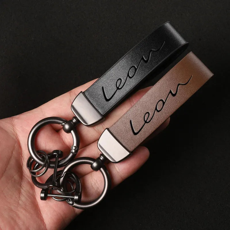 Genuine Leather SEAT Leon Keychain