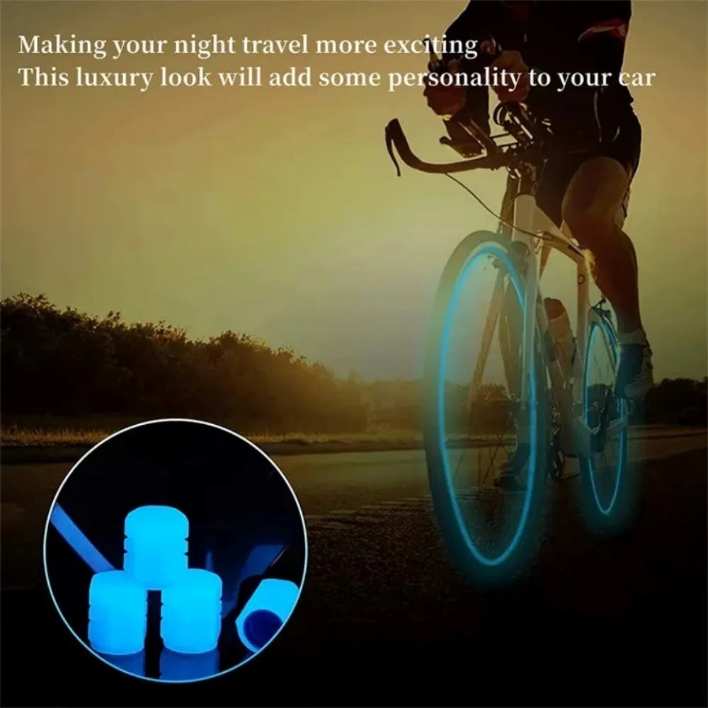 4pcs Luminous Valve Cap for Electric Vehicles, Motorcycles, Bicycles,