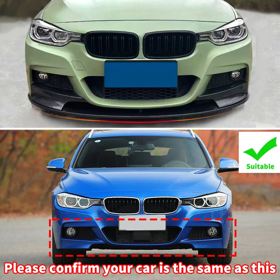 M Style Front Spoiler Bumper Lip Chin Splitter Air Dam For BMW 3