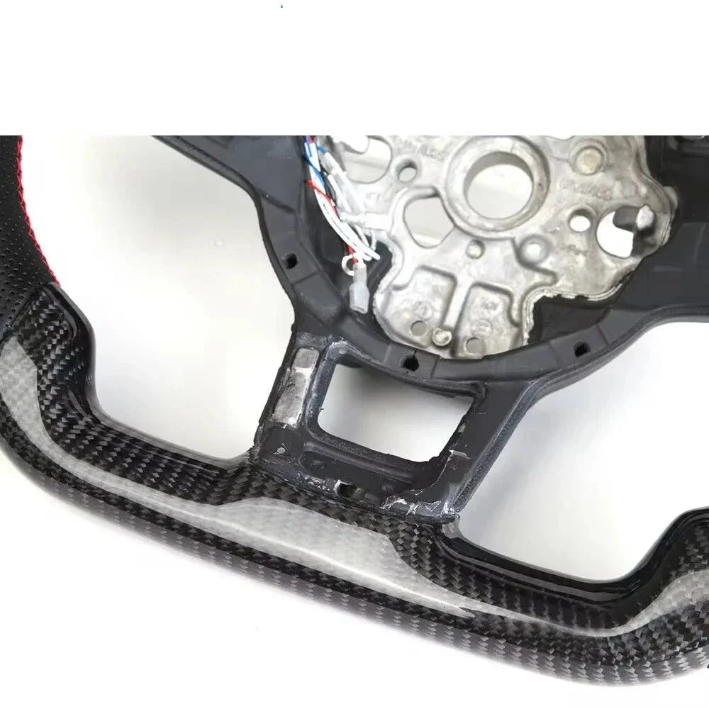 Carbon LED Steering Wheel - Perforated Leather For VW Golf MK7 MK7.5