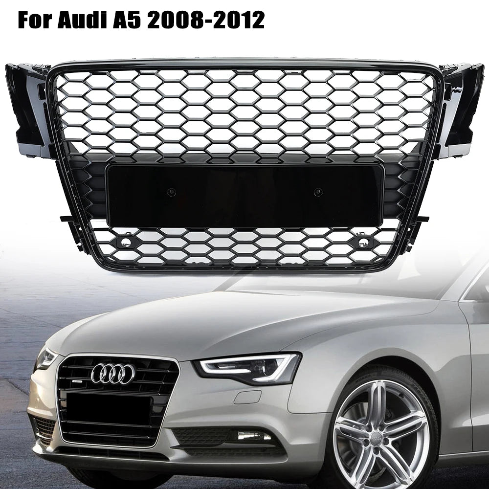 Front Bumper Grille for Audi A5 EU 2008 -2012 Black ABS Grill