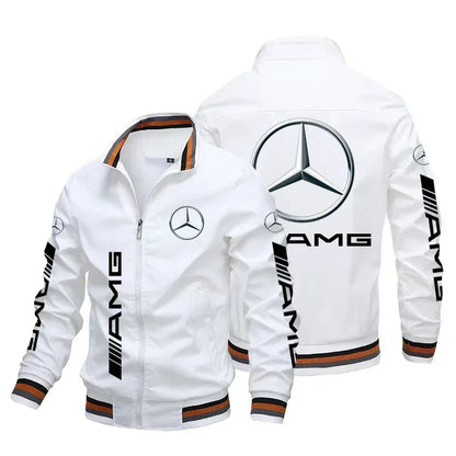 2024 New Mercedes-Benz Logo Print Motorcycle Racing Jacket Windbreaker Top Racing Team AMG Jacket Men Clothing