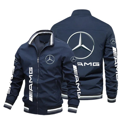 2024 New Mercedes-Benz Logo Print Motorcycle Racing Jacket Windbreaker Top Racing Team AMG Jacket Men Clothing