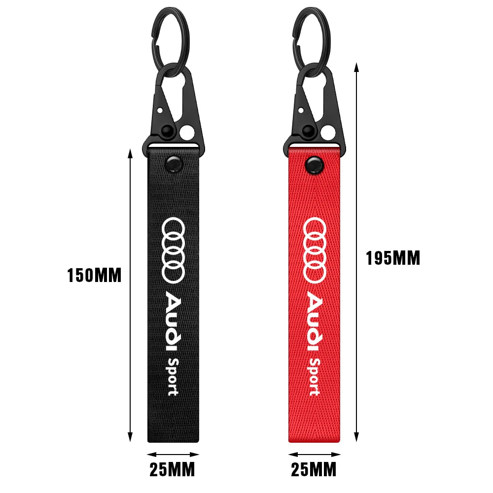 Nylon Ribbon Keychain Key Ring For Audi SLine RS A3 A6 C7 A4 B8 8P 8V B6 A5 Q5 B9 C6 A1 Q7 Q3